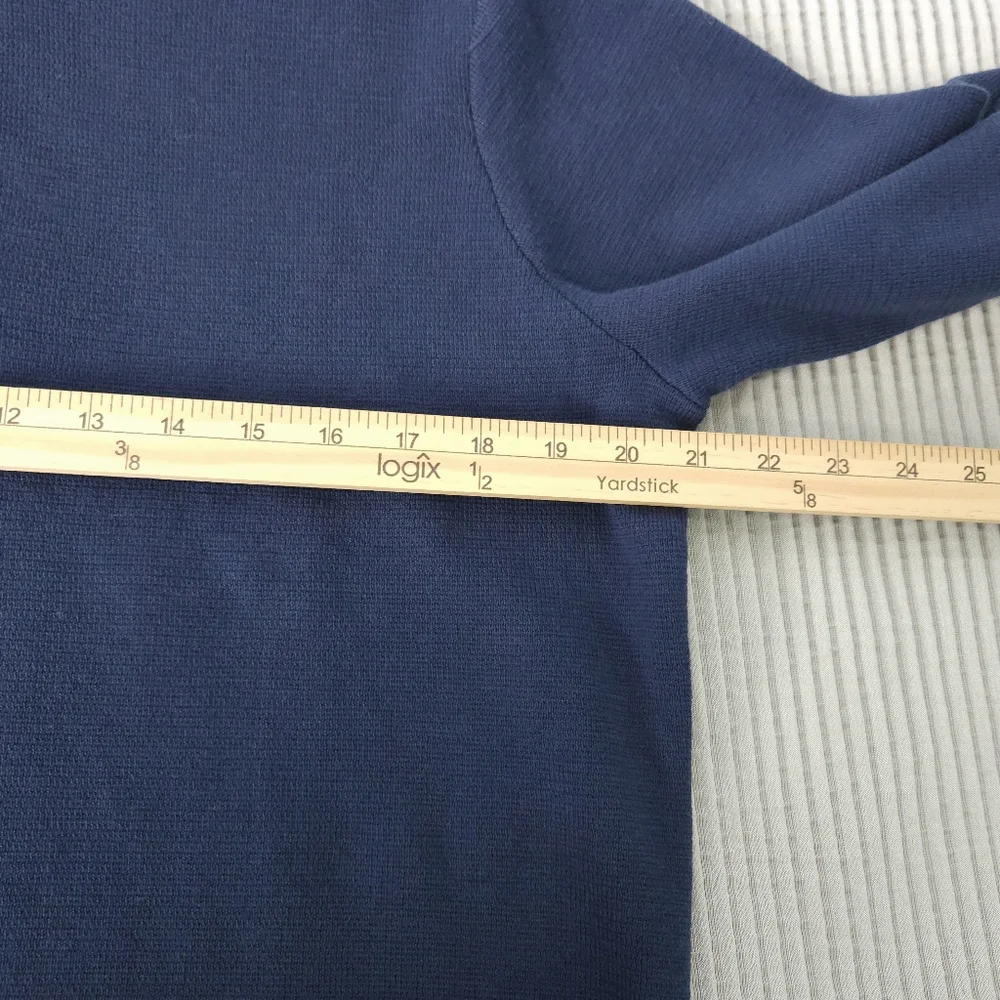 Frank‎ And Oak Navy Quarter Zip Sweater Large 100% Mercerized Cotton Minimal
